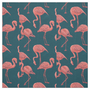 Tecido Padrão de flamingo coral vivo