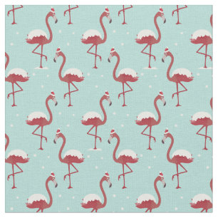 Tecido Padrão de Flamingo de Natal Tropical