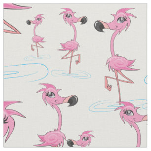 Tecido Padrão de Flamingo Rosa Whimsical