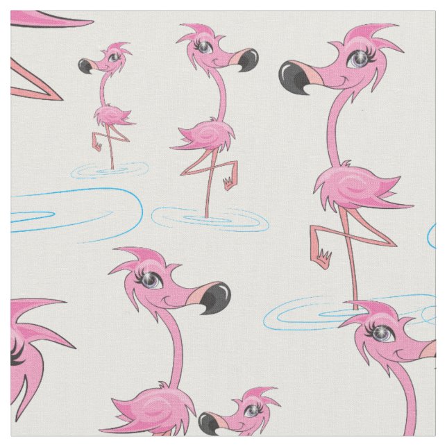 Tecido Padrão de Flamingo Rosa Whimsical (Detalhe)