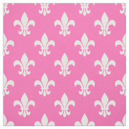 Tecido Padrão de Fleur De Lis, Rosa-Quente