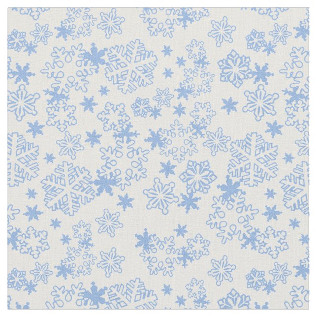 Tecido Padrão de Floco de Neve de Inverno Azul Claro (Detalhe)