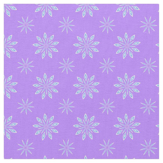 Tecido Padrão de Floco de Neve Estrela Azul Lavanda Branc (Detalhe)