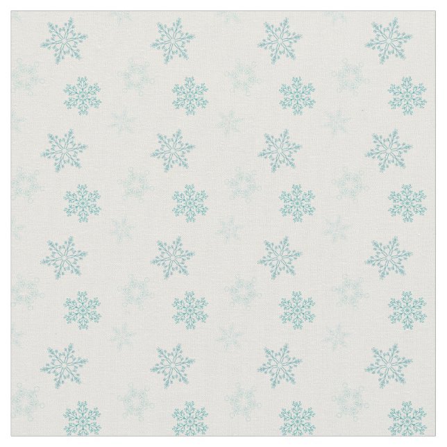 Tecido Padrão de Flocos de Neve Azul e Branco (Detalhe)