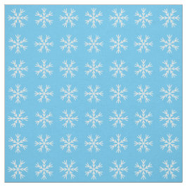 Tecido Padrão de flocos de neve claros, azuis e brancos