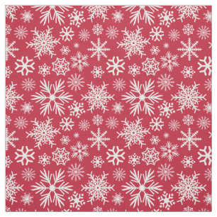 Tecido Padrão de Flocos de Neve de Inverno Vermelho Aconc