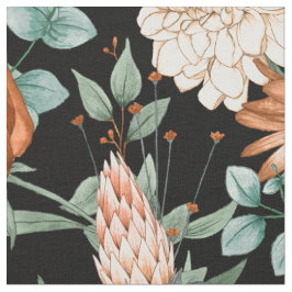 Tecido Padrão de Flor Branca Queimada por Aquarela