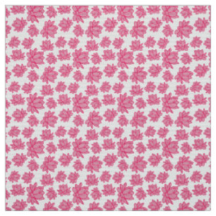 Tecido Padrão de Flor de Lotus em Cor Rosa