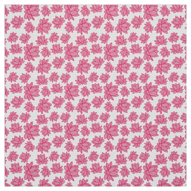 Tecido Padrão de Flor de Lotus em Cor Rosa (Modelo)
