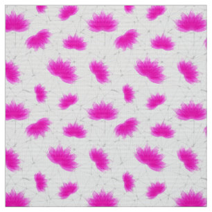 Tecido Padrão de Flor do Lotus Magenta com Rede de Cinzas