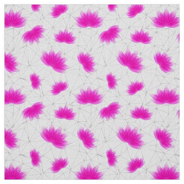 Tecido Padrão de Flor do Lotus Magenta com Rede de Cinzas (Modelo)