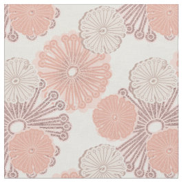 Tecido Padrão de Flor Dourado rosa