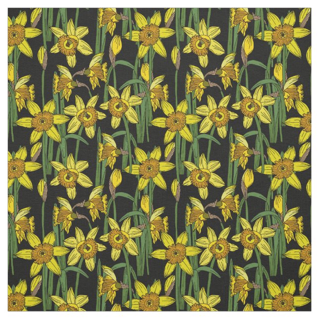 Tecido Padrão de Flor Narciso Amarelo dos Daffodils em Pr (Modelo)