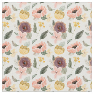 Tecido Padrão de flor pastel elegante l Rosa feminino