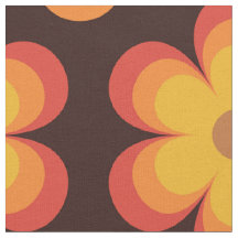 Padrão de flor retrô Groovy laranja e amarelo