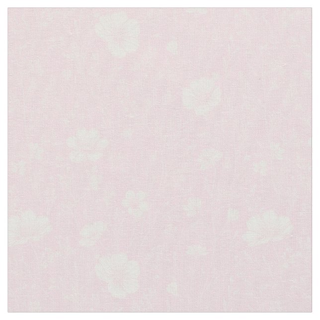 Tecido Padrão de Flor Silvestre Rosa e Branco Suave (Detalhe)