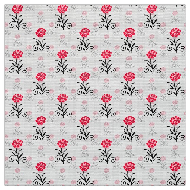 Tecido Padrão de Flor Vermelho Elegante Simples (Modelo)