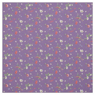 Tecido Padrão de Flores Florais de Aquarela