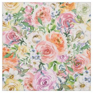 Tecido Padrão de Flores Rosa de Laranja Cor-de-Cor-de-Cor