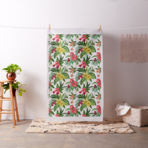 Tecido Padrão de Flores Tropicais Adoráveis