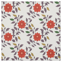 Padrão de Flores Vermelhas | Estilo de Chinoiserie