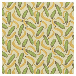 Tecido Padrão de Folha de Banana Amarela Tropical