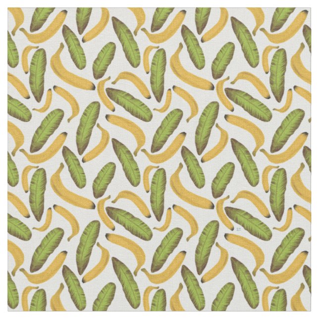 Tecido Padrão de Folha de Banana Tropical (Detalhe)