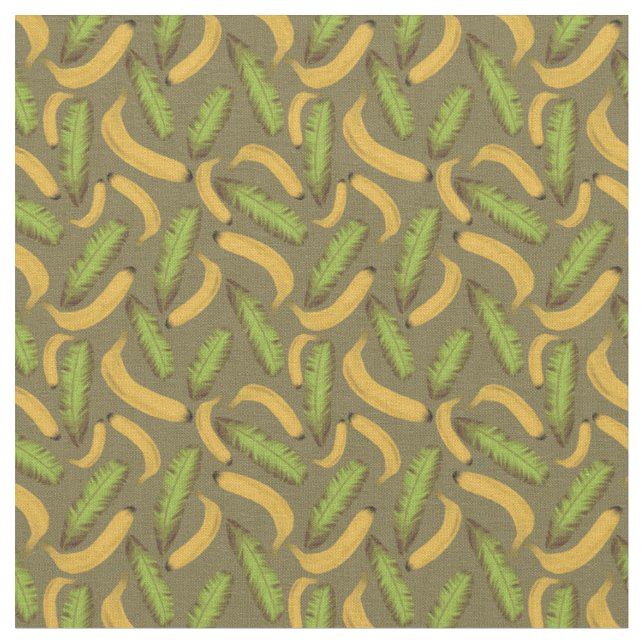 Tecido Padrão de Folha de Banana Verde Tropical (Detalhe)