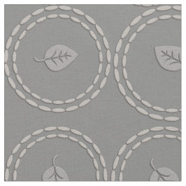 Tecido Padrão de Folha de Cinza de Prata Chic