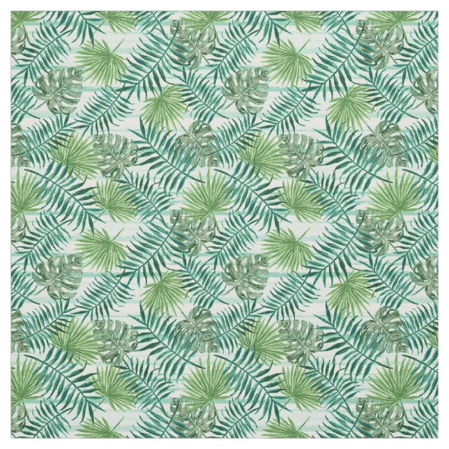 Tecido Padrão de Folha Verde Tropical Retrográfica (Modelo)