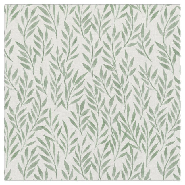 Tecido Padrão de Folhas de Aquarela (Detalhe)