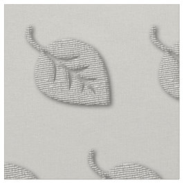 Tecido Padrão de Folhas de Cinza de Prata Chic