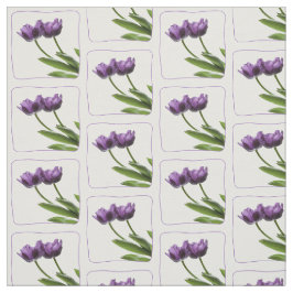 Tecido Padrão de Fotografia Floral das Tulipas Roxas