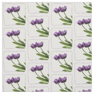 Tecido Padrão de Fotografia Floral das Tulipas Roxas