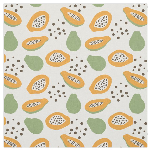 Tecido Padrão de Fruta de Papaya Tropical (Modelo)