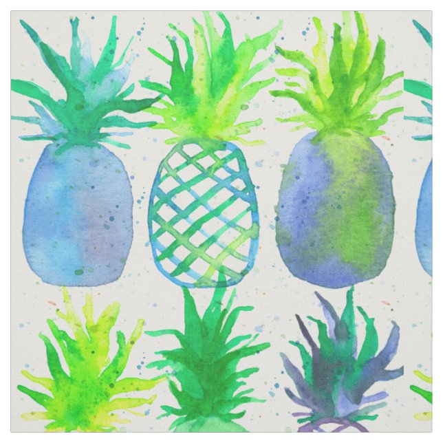 Tecido Padrão de Fruta do Abacaxi de Aquarela (Modelo)