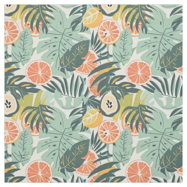 Tecido Padrão de Fruta Tropical Pêssego  (Modelo)