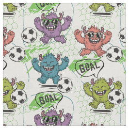 Tecido Padrão de Futebol de Monstros Engraçados para Cria