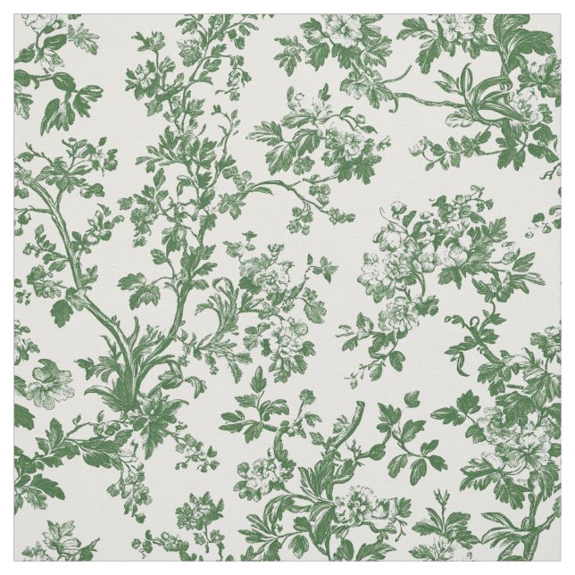 Tecido Padrão de Galho Botânico Verde (Modelo)