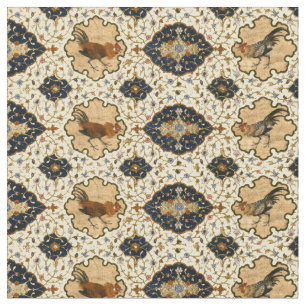 Tecido Padrão de Galo Floral Oriental Persa