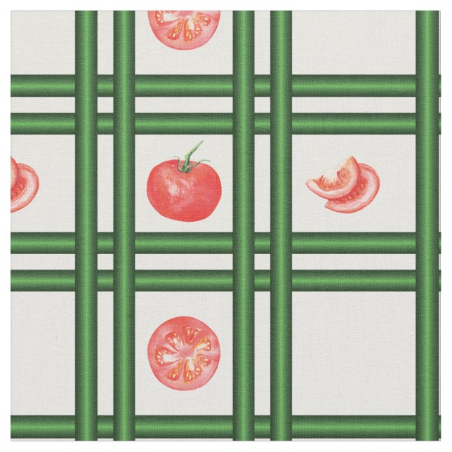 Tecido Padrão de Gardener de Tomates Frescos (Detalhe)