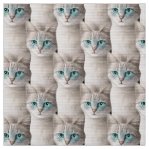 Tecido Padrão de Gato Ojos Azules