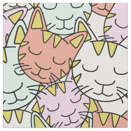 Tecido Padrão de Gatos Sonolentos