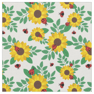 Tecido Padrão de Girassóis e Damybugs