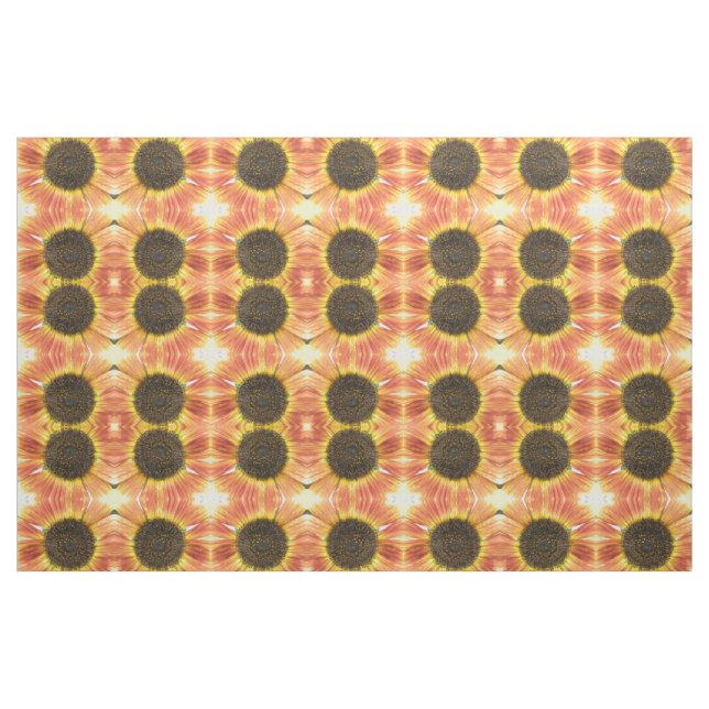 Tecido Padrão De Girassol Laranja (Fat Quarter)
