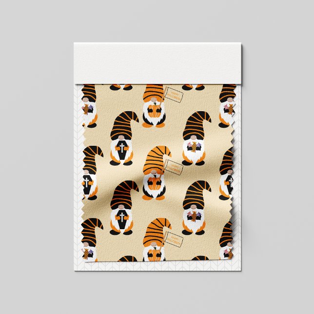 Tecido Padrão De Gnomos, Gnomos Halloween Trick Ou Tratat (Criador carregado)