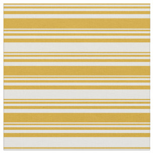 Tecido Padrão de Goldenrod e Stripes Brancas