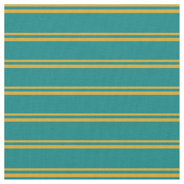 Tecido Padrão de Goldenrod e Stripes Teais (Detalhe)