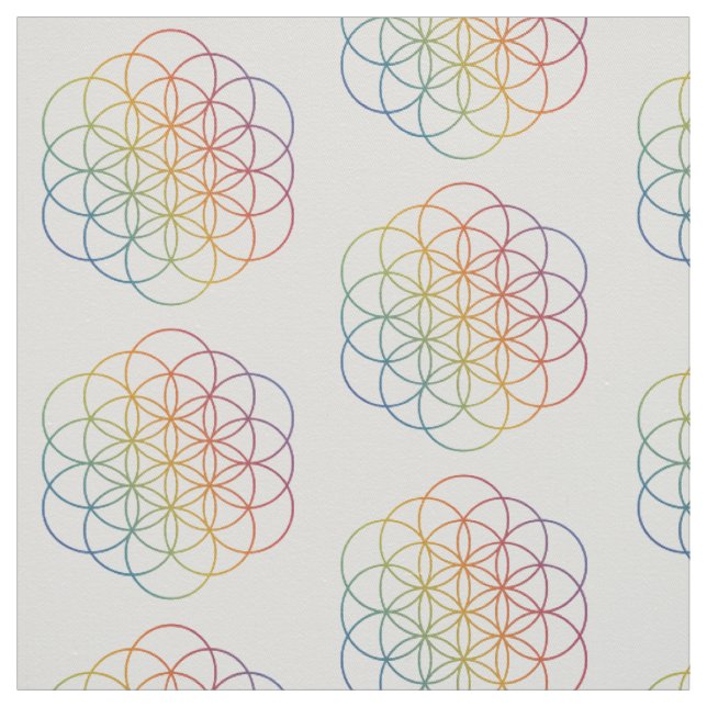 Tecido Padrão de Gradiente de Arco-Íris da Flor da Vida e (Modelo)