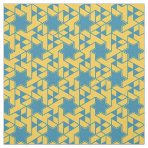 Tecido Padrão de Hexágono de Estrela Isométrica - Amarelo